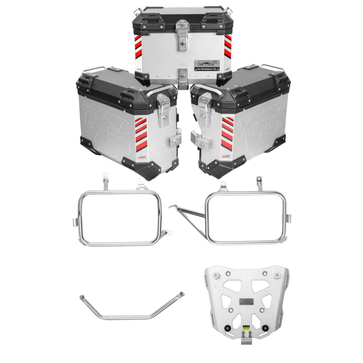 CFMOTO 450MT Aluminum Side Panniers & Top Case System CFMOTO 450MT Aluminum Side Panniers & Top Case System