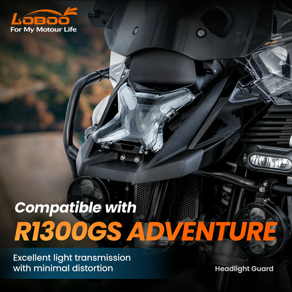 LOBOO Headlight Guard for BMW R1300GS Adventure (2024-on) – Magnetic Quick-Release Design, PC Polycarbonate，Transparent