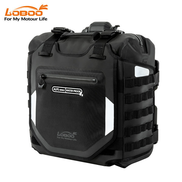 LOBOO Inflatable Motorcycle Side Bag Set – ALPS Series Waterproof Travel Saddle Bags (Available in 23L, 30L, or Mixed 23L+30L Options)