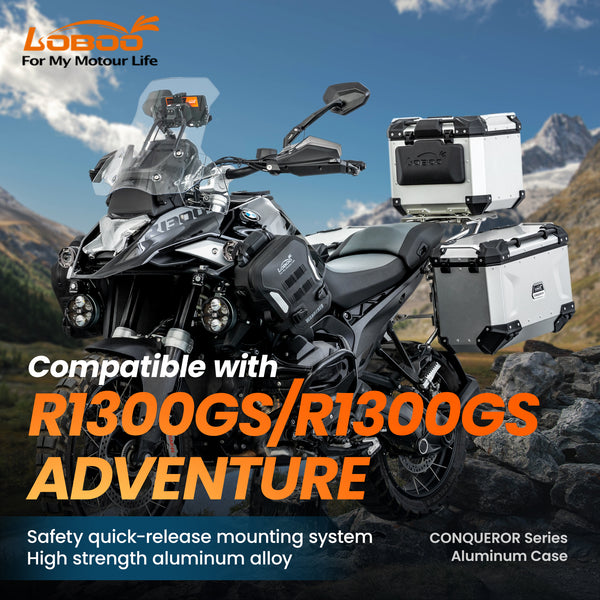LOBOO CONQUEROR Aluminum Cases & Racks Set for BMW R1300GS / R1300GS Adventure