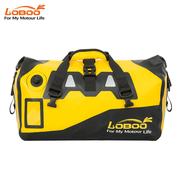 LOBOO Waterproof Motorcycle PVC Tail Bag  Magnetic Closure & Reflective Strips