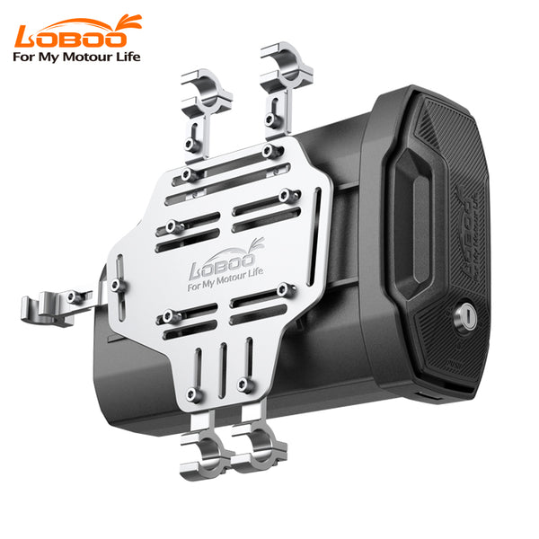 LOBOO Motorcycle Tool Box – Waterproof Engineering Plastic Case with Aluminum Mounting Plate, Lockable Universal Design
